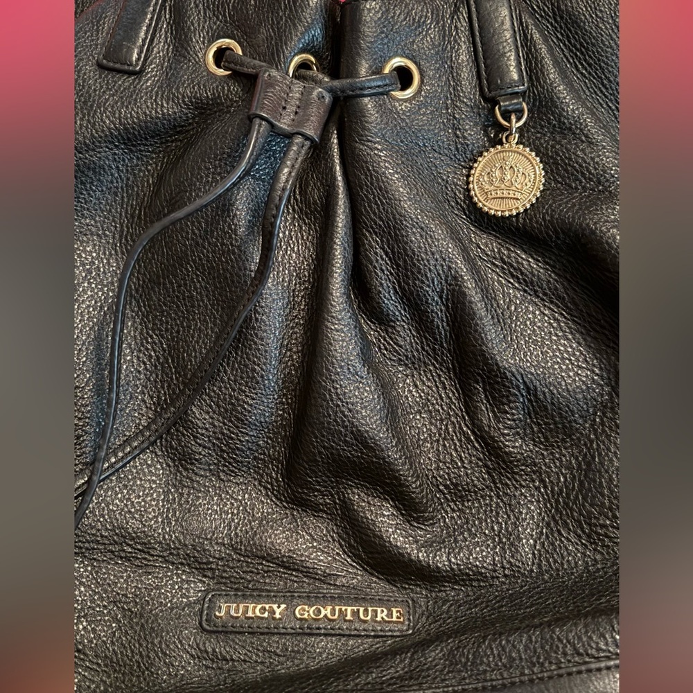 Juicy Couture Black Leather Shoulder Bag - Picture 3 of 7